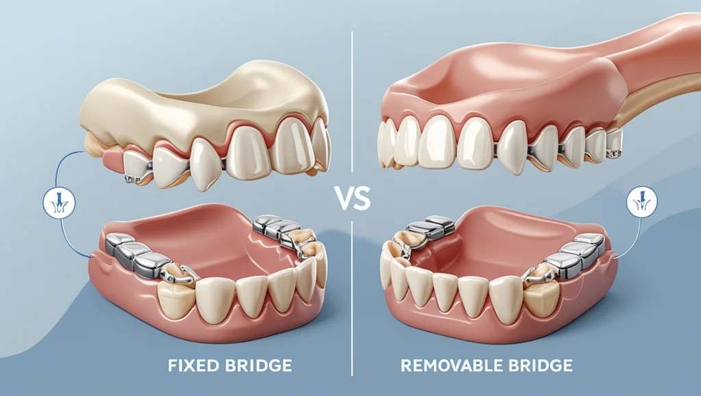 Dental Fixed Bridge vs Removable Bridge Pros and Cons